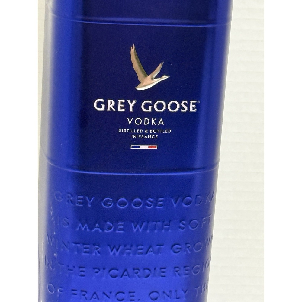 Grey Goose Vodka Metal Tin Bottle Case – Blue &‎ Gold Gift Box – Empty